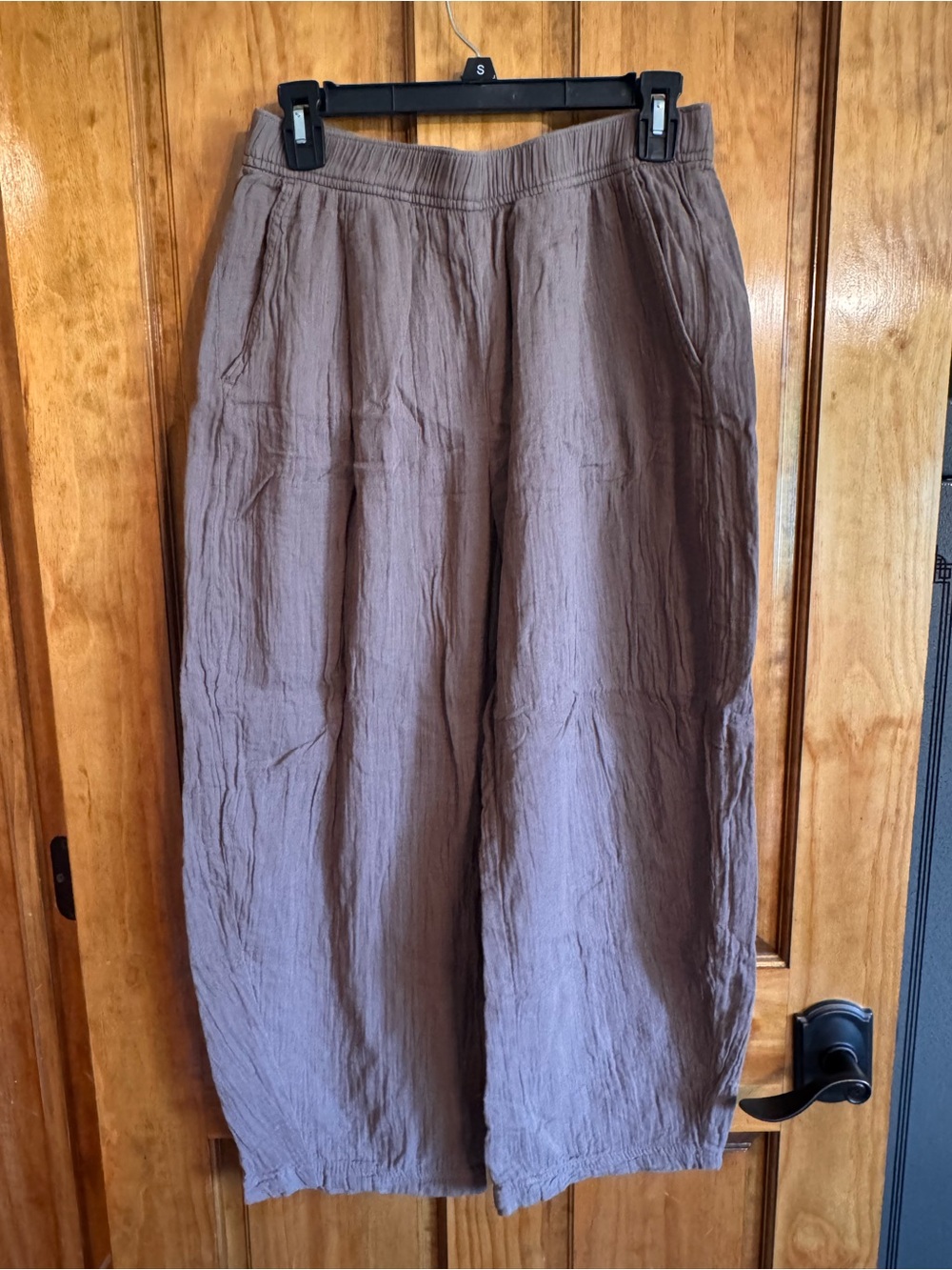 GAP Wide Leg Linen-Blend Pants in Taupe Brown